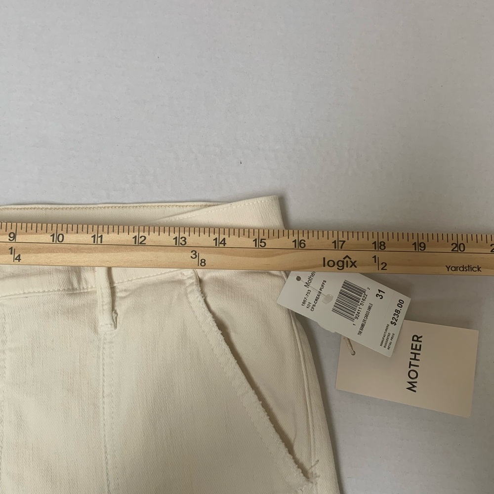 Mother NWT Cream Color Women’s Cargo Jeans Size 31 - Picture 8 of 12